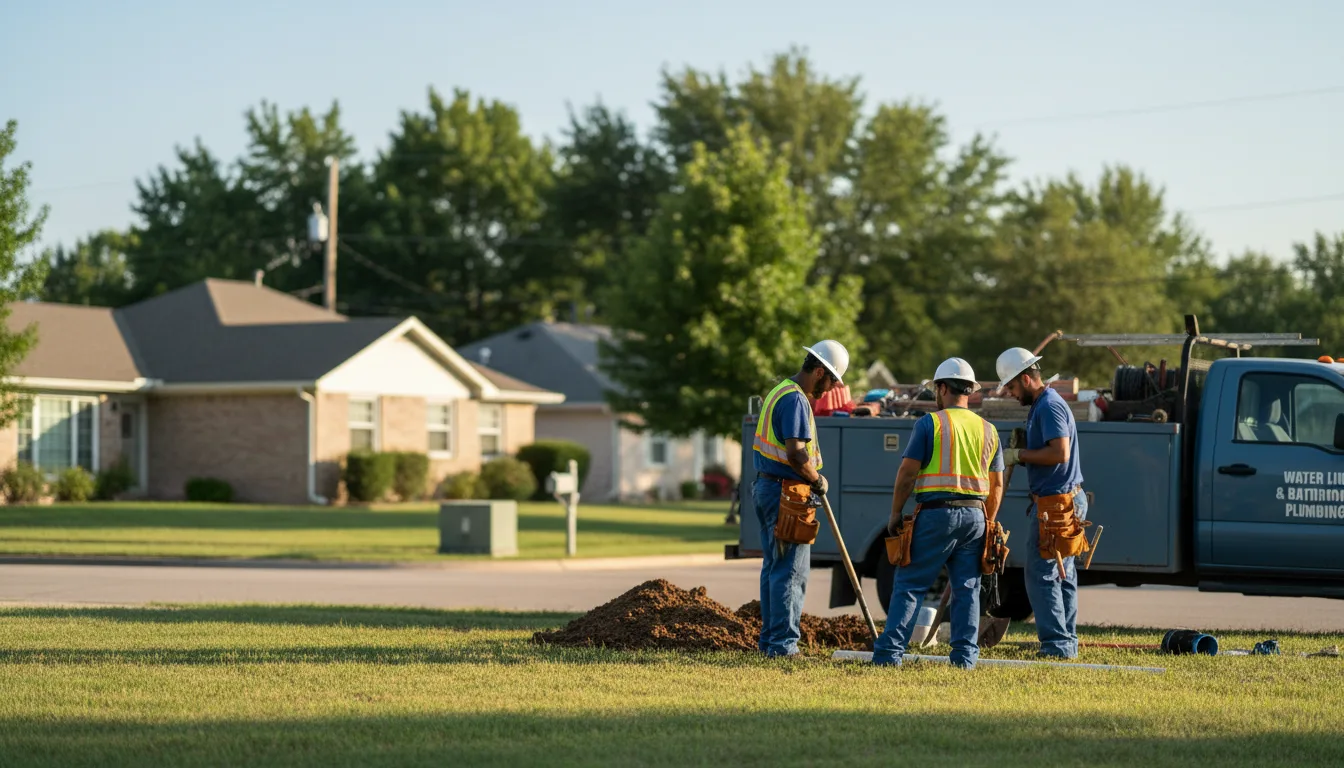 Residential water line and bathroom plumbing service in Crumrod, AR